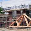 Building site with scaffolding